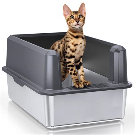 steel litter box with cover|metal litter box with lid.